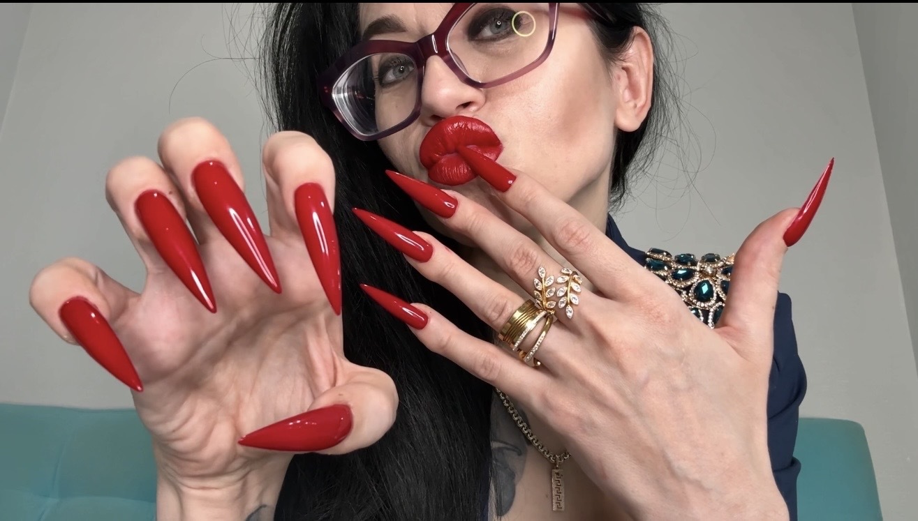 Long RED sharp nails, claws