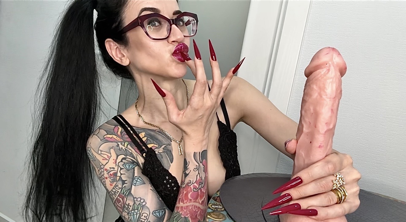 New RED Long sharp nails, claws and handjobs