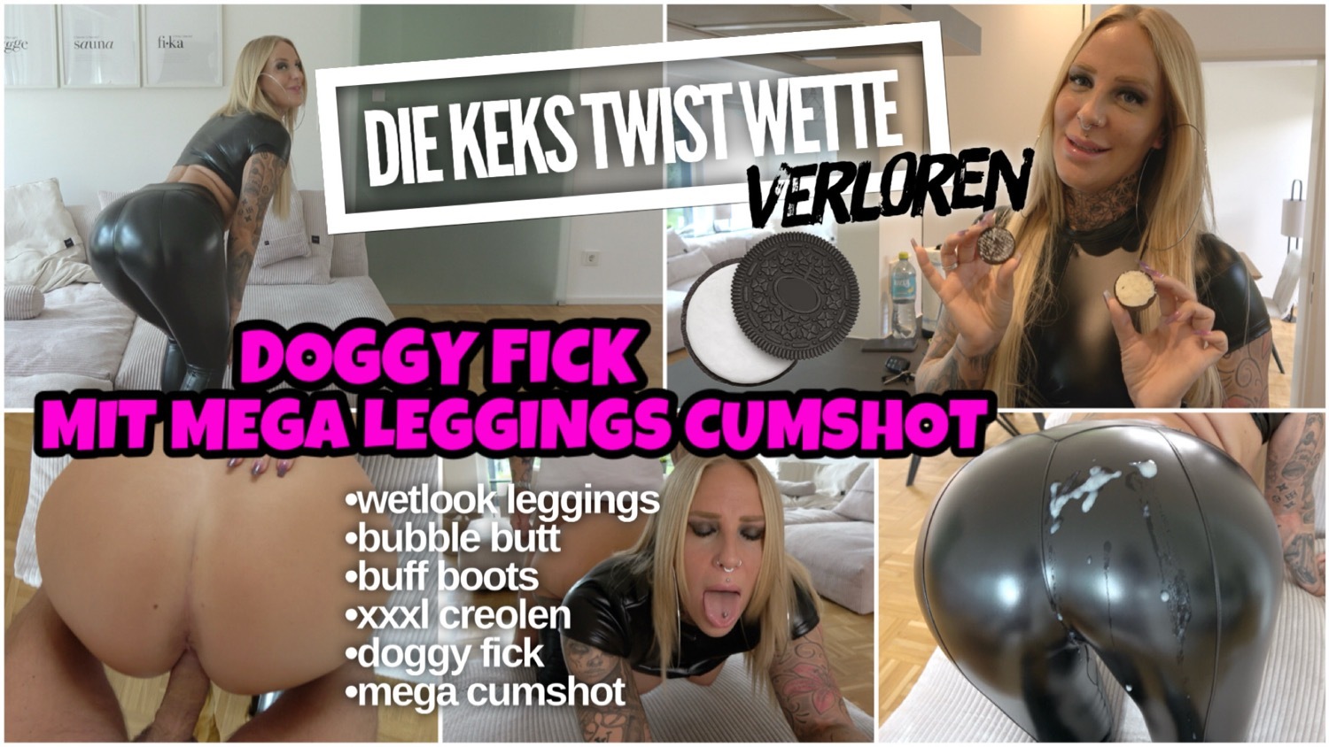 The COOKIE TWIST bet | Doggy fuck with mega LEGGINGS CUMSHOT