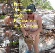 SEXY-BLACKY: Fette Tittensau hackt Kokosnüsse im Microkini Download