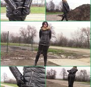 BONDAGEANGEL: Wife walk with handcuffs and in shiny jacket Download