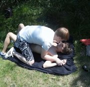 Alex escaped outside but I caught him! Amateur Gay Video