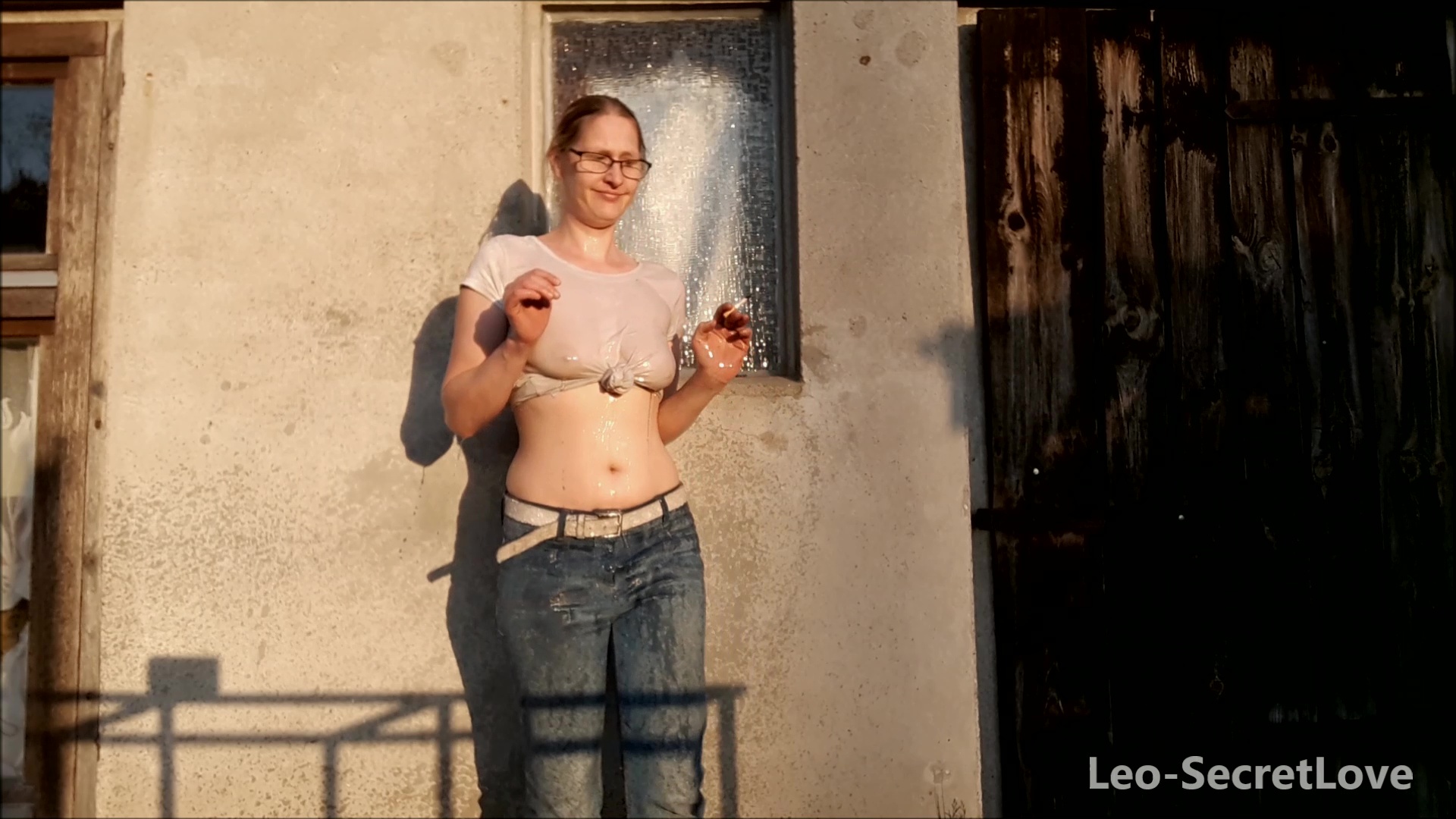 Caught smoking and sprayed with a hose as punishment ^^