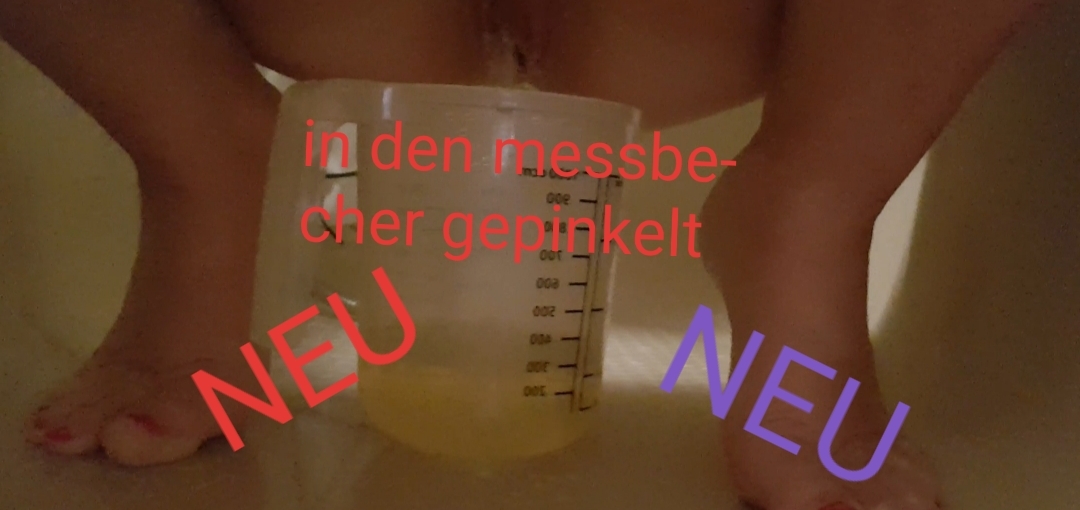 Piss three times, once in the measuring cup