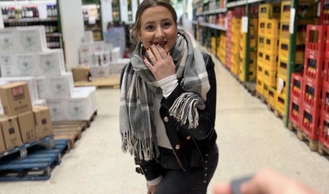 Remote controlled in the supermarket! Hot fucked in the customer toilet.