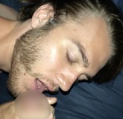 DOUBLE CUMSHOT ON MY HUSBAND WITH FACIAL AND CUM SWALLOW Amateur Gay Video