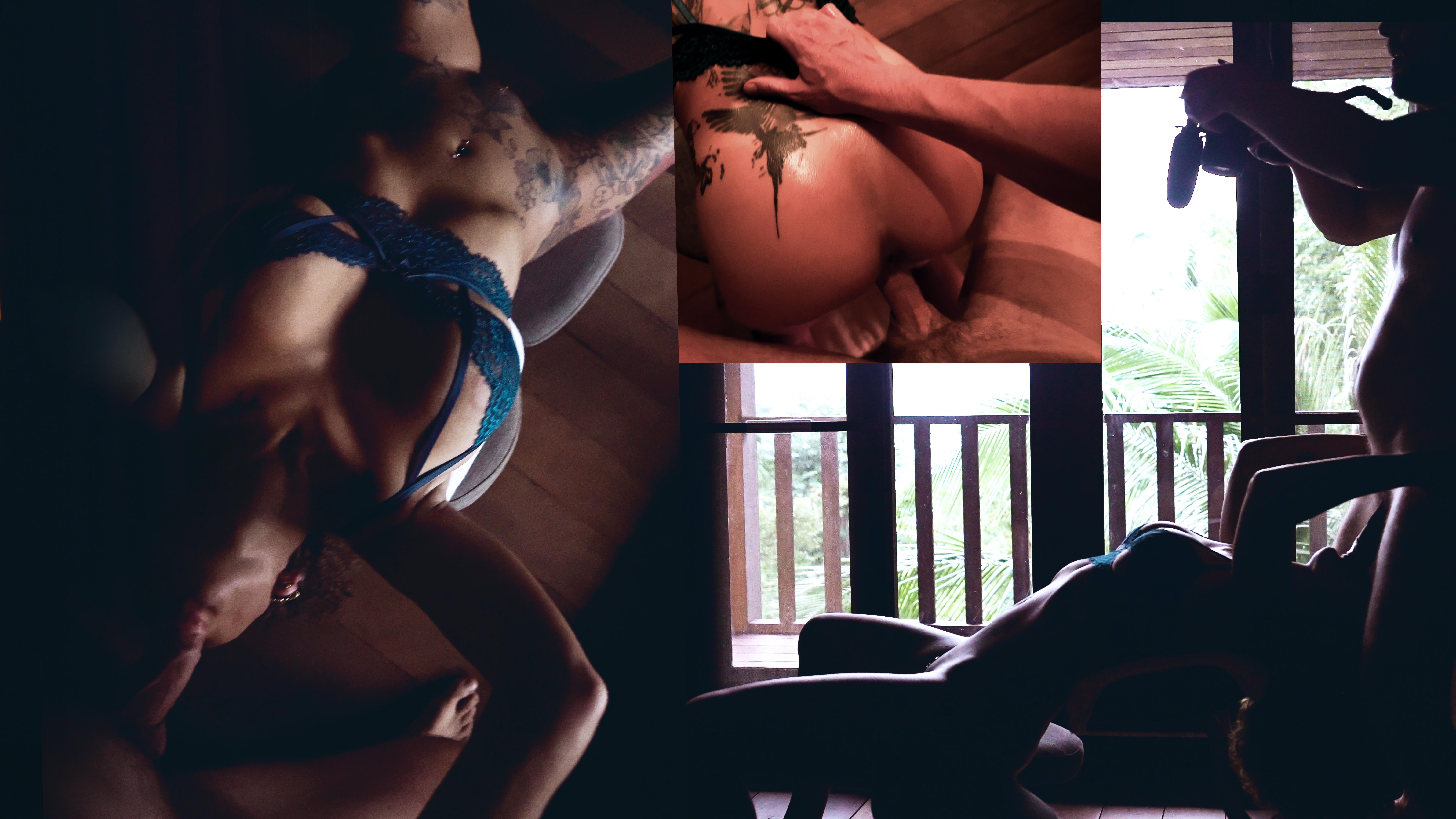 Secret sex tape in the jungle house – upside down sucking, licking & fucking until he cums!