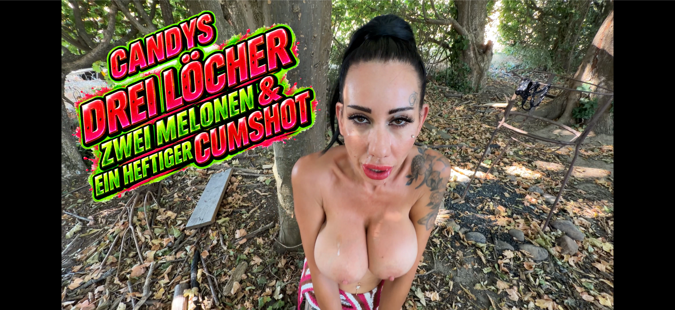 CANDY'S THREE HOLES, TWO MELONS & A HOT CUMSHOT