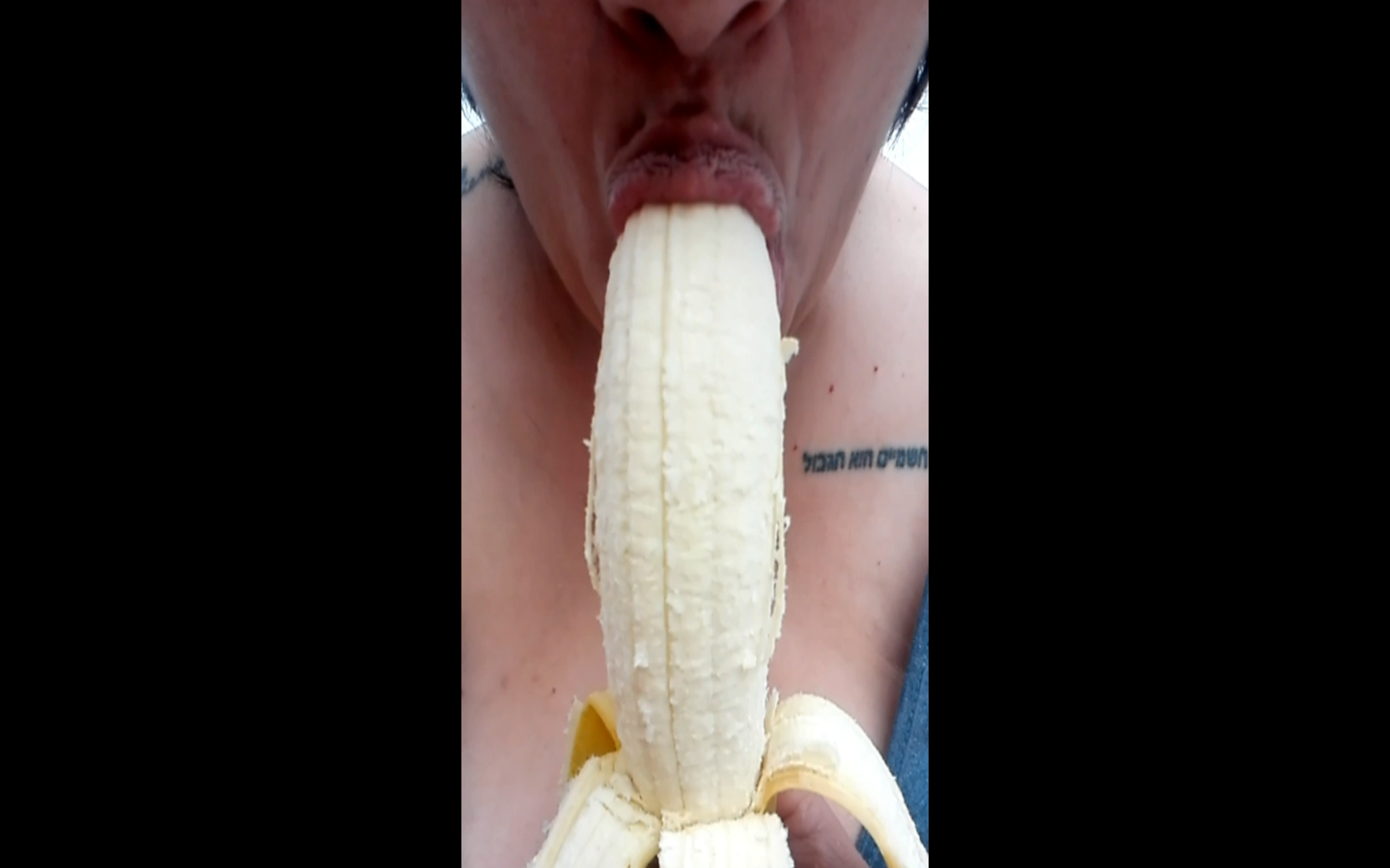 playing with a banana