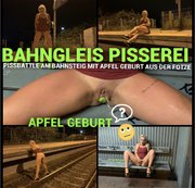 DEVIL-SOPHIE: Bahngleis pisserei - Pissbattle am Bahnsteig mit Apfel Geburt aus der Fotze Download