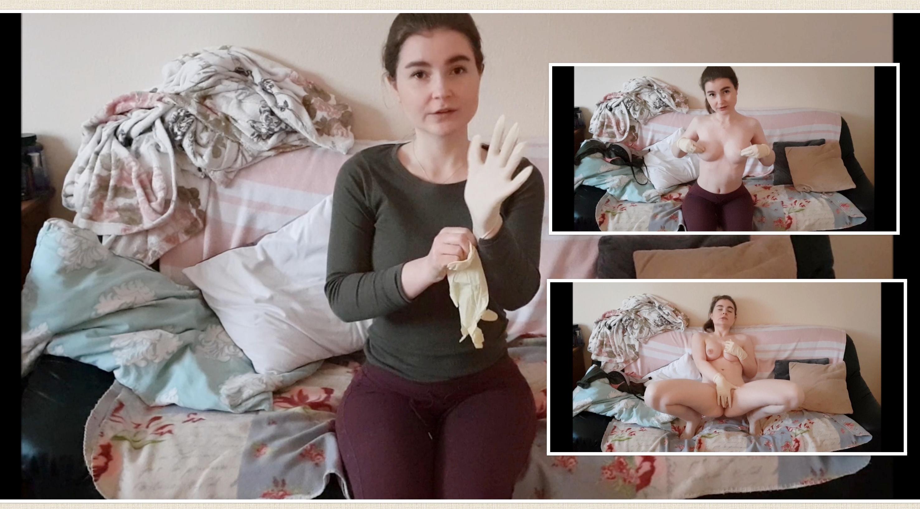 orgasm with latex gloves!