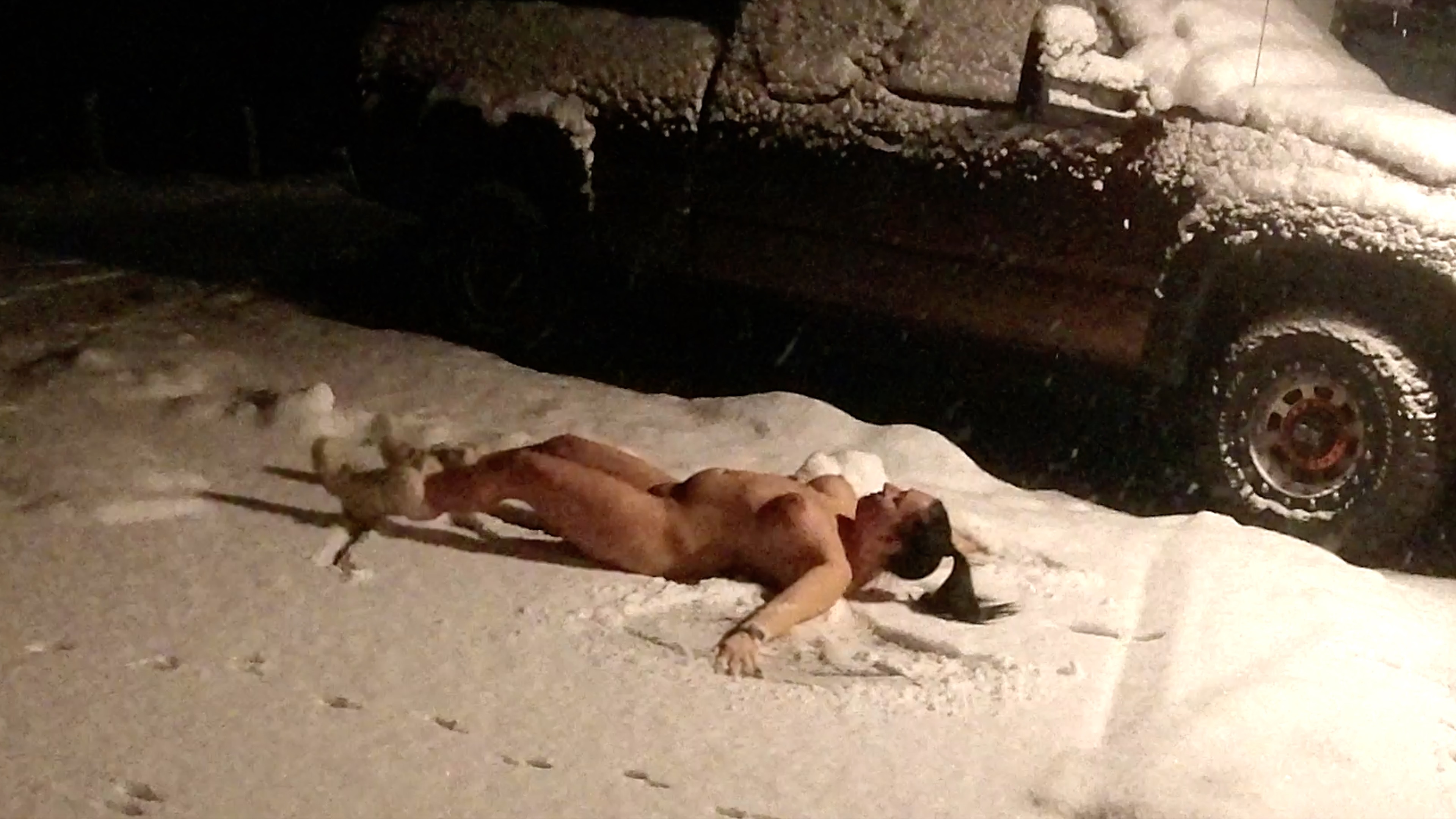 Naked in the snow - snow angels